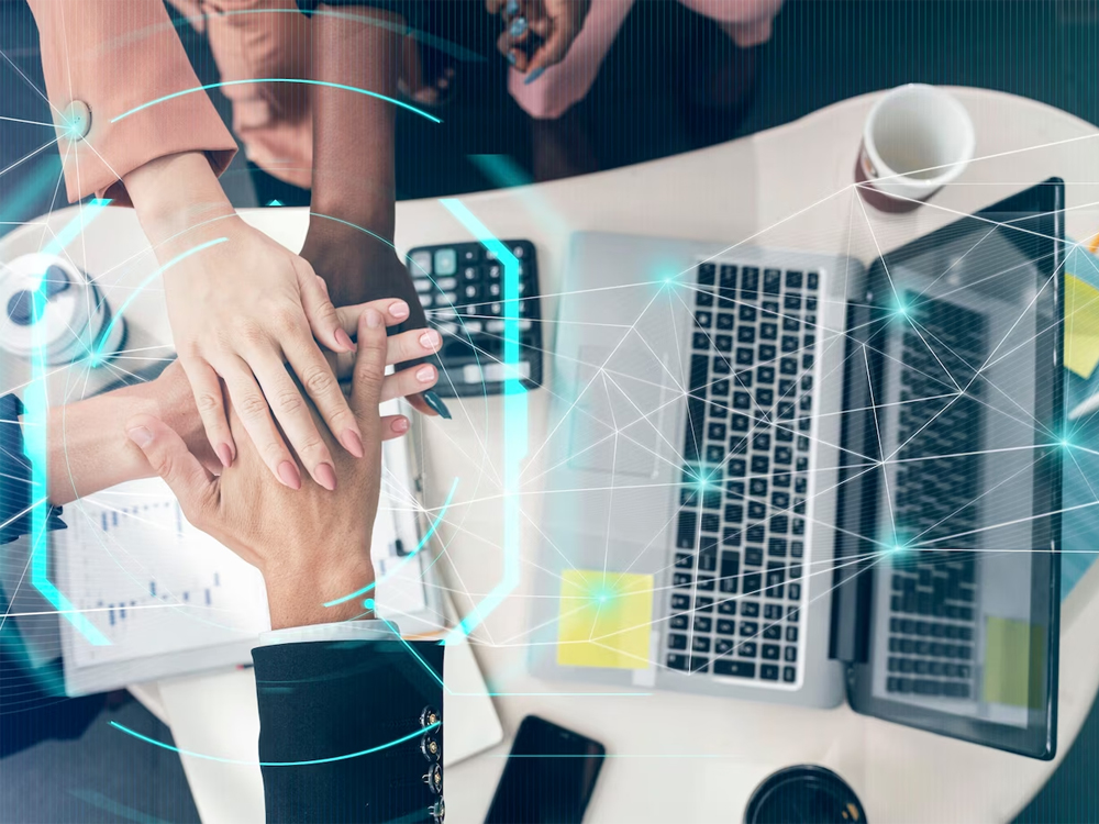 una oficina como agencia inmobiliaria digital
